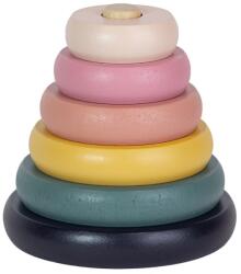 Petite&Mars Orbit Wood of Mars Montessori torony fajáték, Aurora Pink