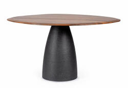 NOVELLA kerek mangófa étkezőasztal - 140cm - fekete (BIZ-0747080)