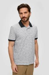 s. Oliver Tricou polo barbati din bumbac cu imprimeu in dungi, alb (2143938-01G1-M)