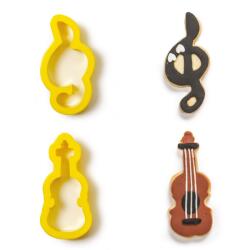 Decora Muzica, Vioara si Cheia Sol - Decupatoare Plastic O 9 x H 2.2 cm, Set 2 Buc (255199)