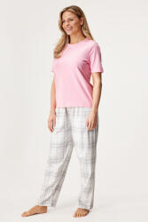 Astratex Pijama din bumbac Spring Break lungă gri-roz M