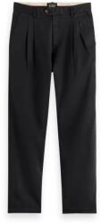 Scotch & Soda Pantaloni Straight Fit Garment-Dyed Pleated Chino 177226 SC0008 black
