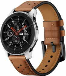 TKG Xiaomi Watch S3 okosóra szíj - TECH-PROTECT Leather barna bőr szíj (22 mm szíj szélesség)