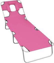 vidaXL Șezlong pliabil cu tetieră, roz magenta, oțel (310333) - comfy