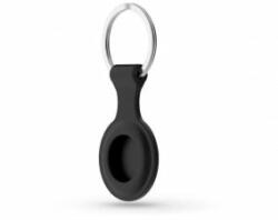 Haffner szilikon védőtok és rögzítő kulcstrtó Apple AirTag nyomkövetőhöz ECO csomagolás fekete (FN0197)