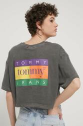 Tommy Jeans pamut póló női, szürke, DW0DW18141 - szürke XL