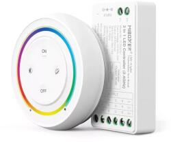 Mi-Light FUT037SA+ SLIM 3 az 1-ben RGB/RGBW/RGB-CCT LED vezérlő, 12A, 12-24V DC, fehér touch mágneses fali távirányítóval (FUT037SA+)