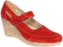 Rovi Design Pantofi dama din piele naturala velur, rosu, foarte comozi - P9154RVEL2 - ciucaleti