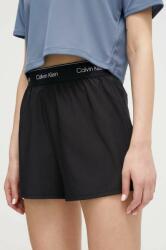 Calvin Klein Performance edzős rövidnadrág fekete, nyomott mintás, magas derekú - fekete L