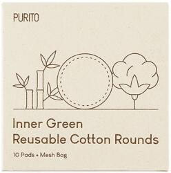 PURITO Tampoane bambus-bumbac Inner Green (Reusable Cotton Rounds) 10 buc