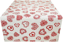 Mondo Italia, s. r. o Futófelület az asztalon piros szívek 50x150 cm Made In Italy (600-42)