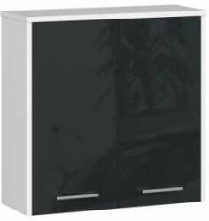 Cabinet de baie superior P60_60 #white-graphite glossy (OP0LLLAZW60GRAFPO)