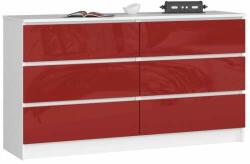  Dresser P77_138 #alb-roșu lucios (OP0LK-1BIACZERW) Comoda