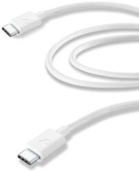 Cellularline Кабел Cellularline - 6660, USB-C/USB-C, 2 m, бял (USBDATACUSBC2C2MW)