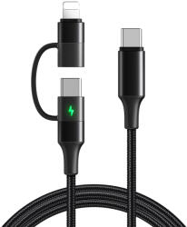 Xmart Кабел Xmart - 12409, USB-C/USB-C/Lightning, 1.2 m, черен (12409)