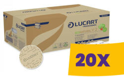 Lucart Professional Lucart EcoNatural V2 környezetbarát hajtogatott kéztörlő - 2 rétegű, 190 lapos (Karton - 20 csomag) (863044)