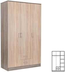 Miami gardróbszekrény 120x205 cm sonoma tölgy-yorki tölgy (LMGSZ120STYT) - geminiduo