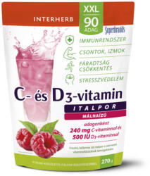 Interherb XXL C+D3-vitamin málnás italpor - 270g - egeszsegpatika