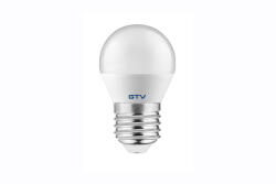 GTV LED fényforrás, E27, kisgömb forma, SMD2835, 6W, 470lm, 52mA, 3000K, 160°, 230V/AC (GTV-LD-SMGB45C-60) (GTV-LD-SMGB45C-60)