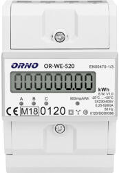 ORNO Digitális fogyasztásmérő, 3 fázisú, 80A, 230V/400V, IP51, LED, 800imp/kWh (OR-WE-520) (OR-WE-520)