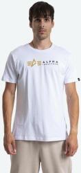 Alpha Industries pamut póló Label 118502FP 09 fehér, nyomott mintás - fehér L