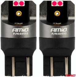 AMiO CANBUS PRO series 7443 W21/5W 4x3030 SMD roșu 12/24V bec cu led