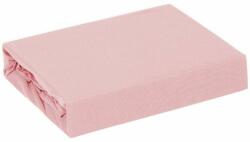 Eurofirany Adela jersey pamut gumis lepedő Púder rózsaszín 180x200 cm +25 cm