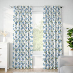 Goldea draperie decorativă loneta - flori de hortensie albastră 280x140 cm