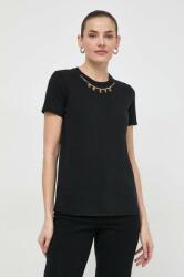 Elisabetta Franchi pamut póló női, fekete, MA01141E2 - fekete 34