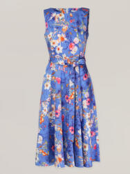 Willsoor Női klasszikus kék ujjatlan, virágmintás midi ruha 16769