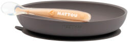 Nattou étkészlet szilikon 2 részes lapostányérral padlizsán-barack (CMT60271640)