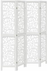vidaXL 4 paneles fehér tömör császárfa térelválasztó 358738