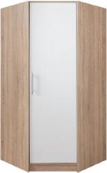 MEBLAR Smart SR4 1 ajtós sarokszekrény (tükör nélkül) fehér lux/sonoma tölgy gardrób szekrény