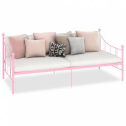 vidaXL Rózsaszín fém kanapéágy-keret 90 x 200 cm (284671)