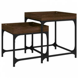vidaXL 2 db barna tölgyszínű szerelt fa kisasztal (823286) - plaza8