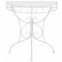 vidaXL Vintage ezüstszínű félkör alakú fém kisasztal 72 x 36 x 74 cm (245929)