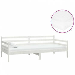 vidaXL Fehér tömör fenyőfa dívány matraccal 90 x 200 cm (3083585) - plaza8