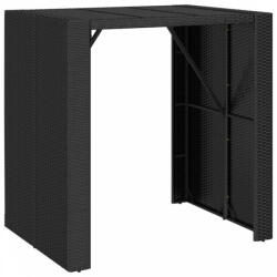 vidaXL Fekete polyrattan üveglapos bárasztal 105 x 80 x 110 cm (362594) - plaza8