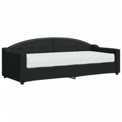 vidaXL Fekete szövet kanapéágy matraccal 80 x 200 cm (3197509)