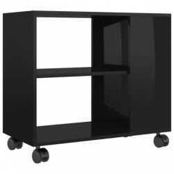 vidaXL Magasfényű fekete szerelt fa kisasztal 70 x 35 x 55 cm (802127)