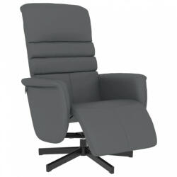 vidaXL Szürke műbőr dönthető fotel lábtartóval (356706) - plaza8