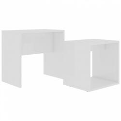 vidaXL Fehér forgácslap dohányzóasztal szett 48 x 30 x 45 cm (802885) - plaza8