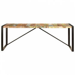 vidaXL Tömör újrahasznosított fa étkezőasztal 220 x 100 x 75 cm (247409) - plaza8