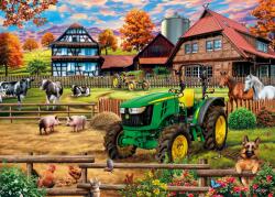 Schmidt Spiele - Puzzle Ferma cu tractor: John Deere 5050E - 1 000 piese Puzzle