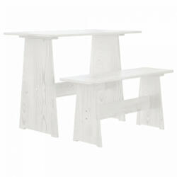 vidaXL Fehér tömör fenyőfa étkezőasztal paddal (327251) - plaza8