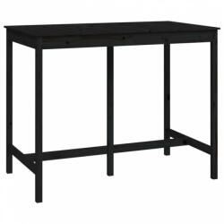 vidaXL Fekete tömör fenyőfa bárasztal 140 x 80 x 110 cm (822161) - plaza8