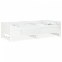 vidaXL Fehér tömör fenyőfa kihúzható kanapéágy 2x(90x200) cm (820253) - plaza8