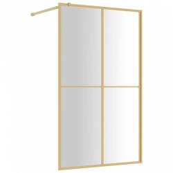 vidaXL Aranyszínű zuhanyfal átlátszó esg üveggel 118 x 195 cm (154949) - plaza8
