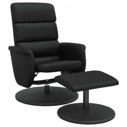 vidaXL Fekete dönthető műbőr fotel lábzsámollyal (356722) - plaza8