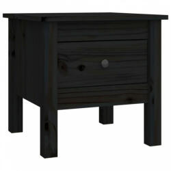 vidaXL Fekete tömör fenyőfa kisasztal 40 x 40 x 39 cm (813792)